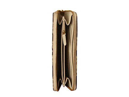 Vanilla MK Signature Tiger Continental Wallet by Michael Kors