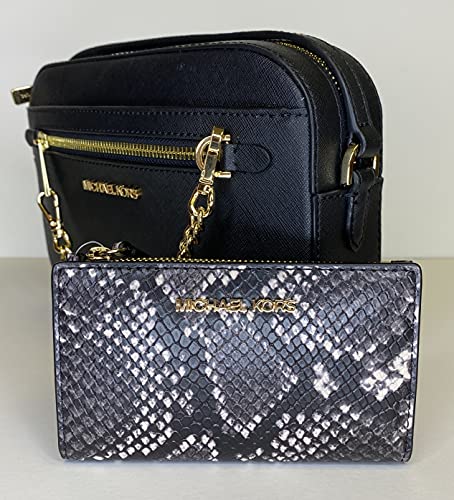 Michael Kors Jet Set Crossbody Bag + Wallet (Black/Python)