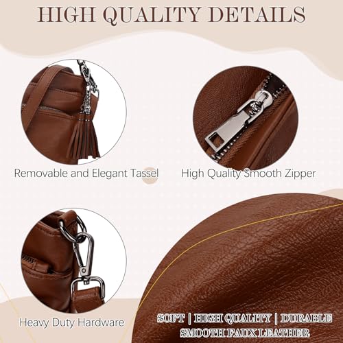 Brown Tassel Crossbody Bag for Women