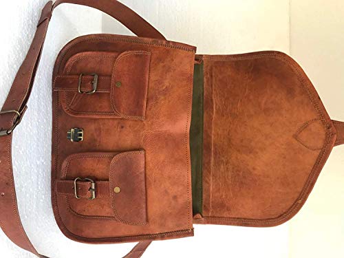 14" Leather Crossbody Shoulder Bag - Designer Handbag