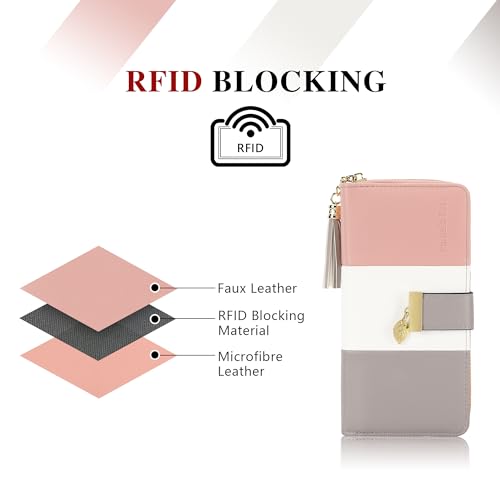 Pomelo Best Womens RFID-blocking Wallet with Large Capacity