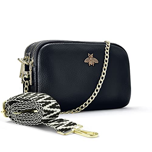 Woodland Leather Ladies Cross Body Bag - Black