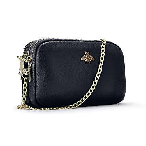 Woodland Leather Ladies Cross Body Bag - Black