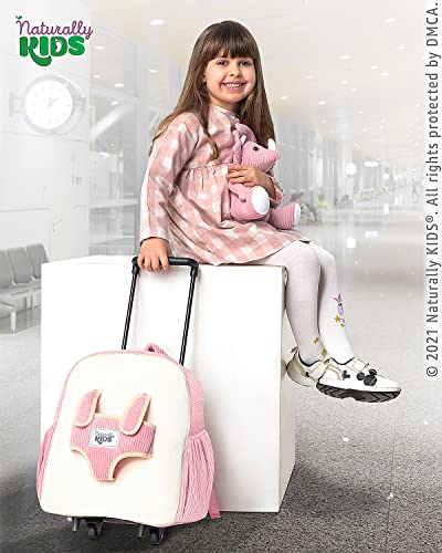 Dinosaur-themed Kids Suitcase: Pink Triceratops Rolling Backpack