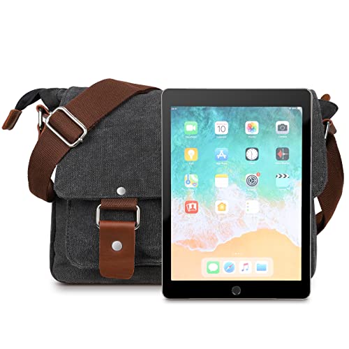 Canvas Leather Messenger Bag - 14" Laptop Satchel