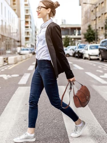 Brown vegan leather crossbody saddle purse for women - boho