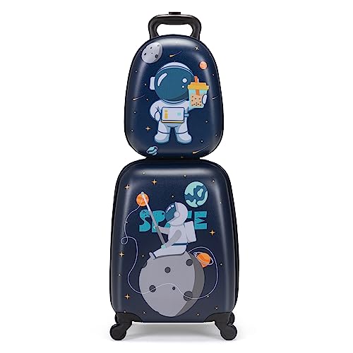 Space Theme Kids Hardshell Suitcase with Wheels