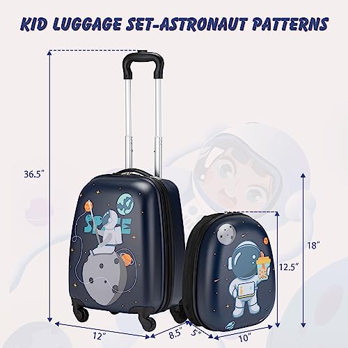 Space Theme Kids Hardshell Suitcase with Wheels