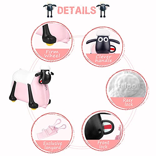 Pink Shaun the Sheep Ride-On Suitcase for Kids