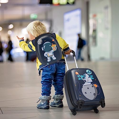 Space Theme Kids Hardshell Suitcase with Wheels