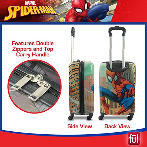 Marvel Spider-Man Kids Hardshell Rolling Luggage, Pastel Multi