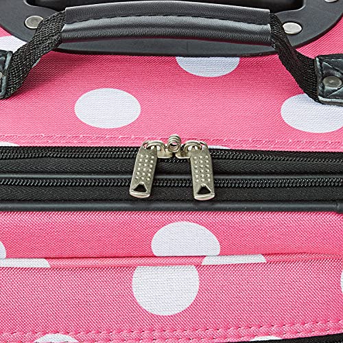 Rockland Pink Dots Fashion Softside Handbag Set