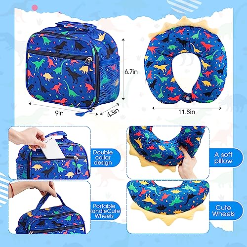 Redbaker 6 Pcs Kids Luggage Set - Dinosaur Blue