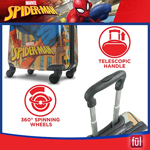 Marvel Spider-Man Kids Hardshell Rolling Luggage, Pastel Multi