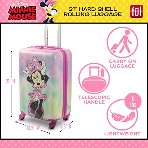 Disney Minnie Mouse Kids Rolling Luggage, Pink, 21