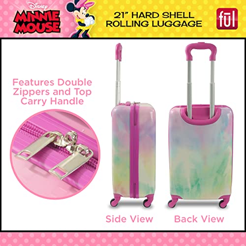 Disney Minnie Mouse Kids Rolling Luggage, Pink, 21