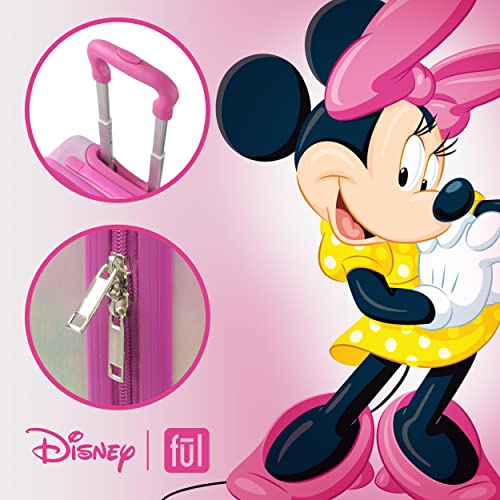 Disney Minnie Mouse Kids Rolling Luggage, Pink, 21