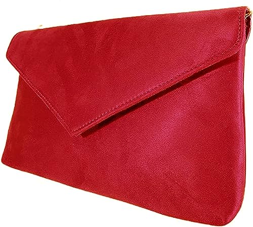 LeahWard Red Faux Leather Clutch: Designer Handbag for Parties