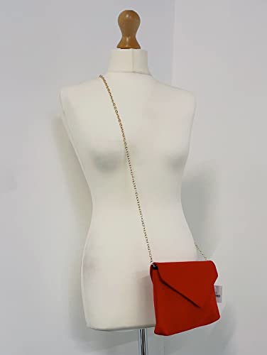LeahWard Red Faux Leather Clutch: Designer Handbag for Parties