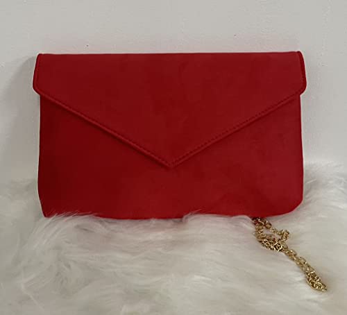 LeahWard Red Faux Leather Clutch: Designer Handbag for Parties