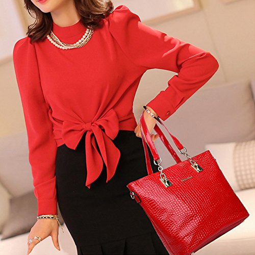 FiveloveTwo 6-Piece Designer Handbag Set in Red