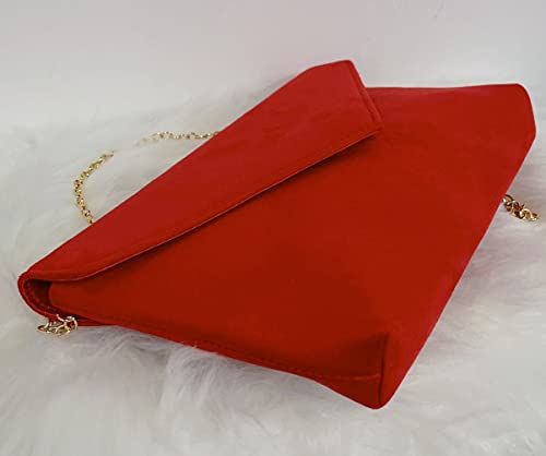 LeahWard Red Faux Leather Clutch: Designer Handbag for Parties