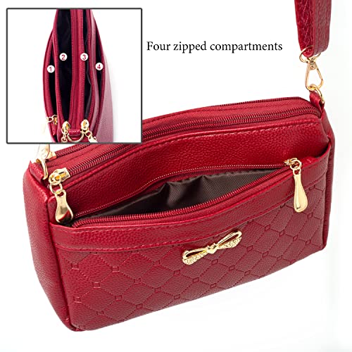 FULEI Red Crossbody Bag - Small Soft Leather