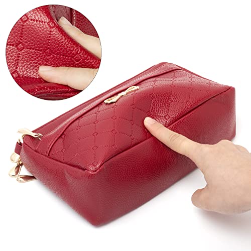 FULEI Red Crossbody Bag - Small Soft Leather