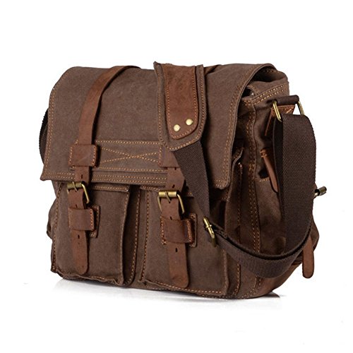 Brown Canvas Vintage Military Men's Messenger Bag