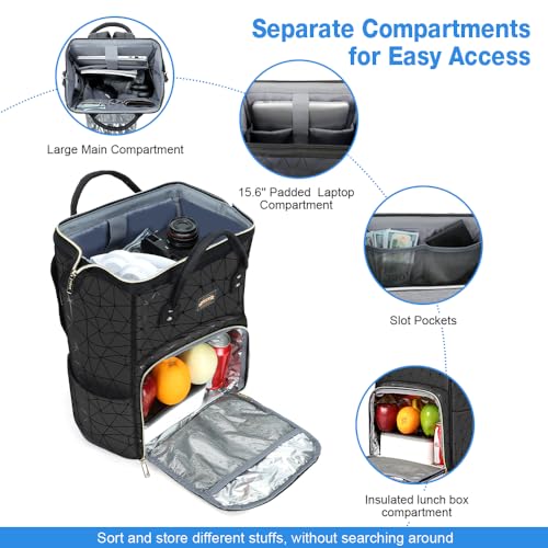 Lekesky 15.6" Laptop Leather Lunch Backpack