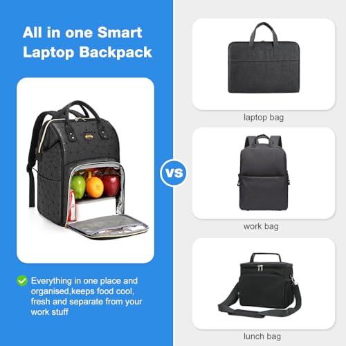 Lekesky 15.6" Laptop Leather Lunch Backpack