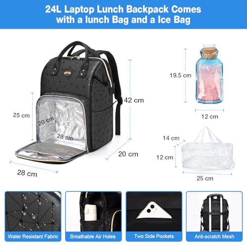 Lekesky 15.6" Laptop Leather Lunch Backpack
