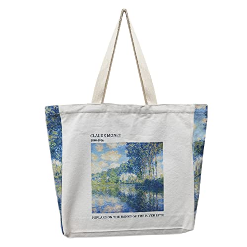 Vintage Printed Canvas Tote Bag for Women