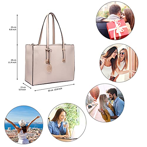 Miss Lulu Adjustable Designer Shoulder Handbag - Beige