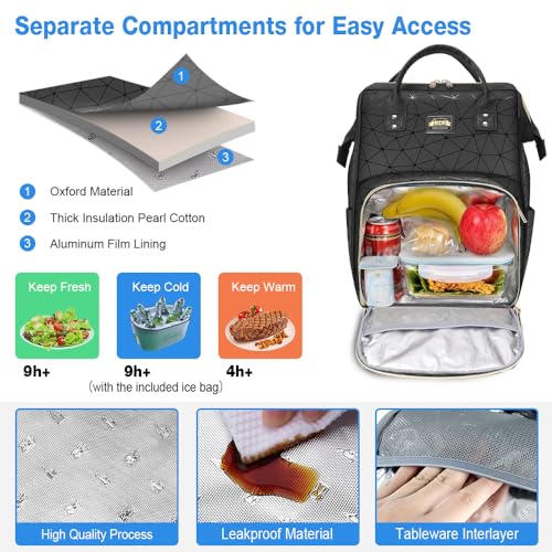 Lekesky 15.6" Laptop Leather Lunch Backpack