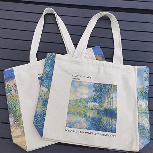 Vintage Printed Canvas Tote Bag for Women