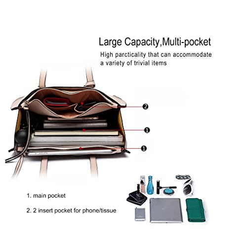 Miss Lulu Adjustable Designer Shoulder Handbag - Beige