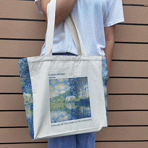 Vintage Printed Canvas Tote Bag for Women