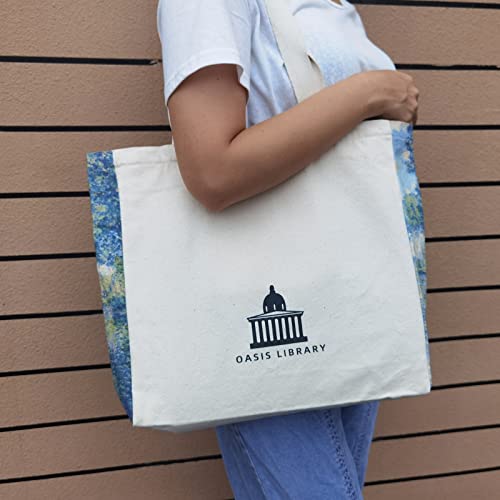 Vintage Printed Canvas Tote Bag for Women