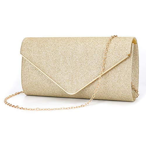 Fioeyr Sequin Envelope Clutch with Chain Shoulder Bag
