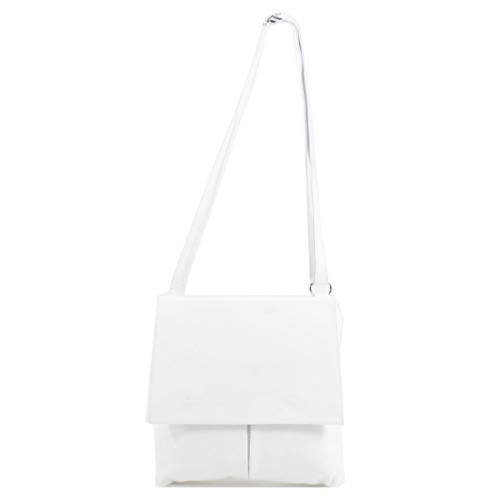 LeahWard Italian Genuine Leather Cross Body Handbag (White)