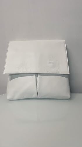 LeahWard Italian Genuine Leather Cross Body Handbag (White)