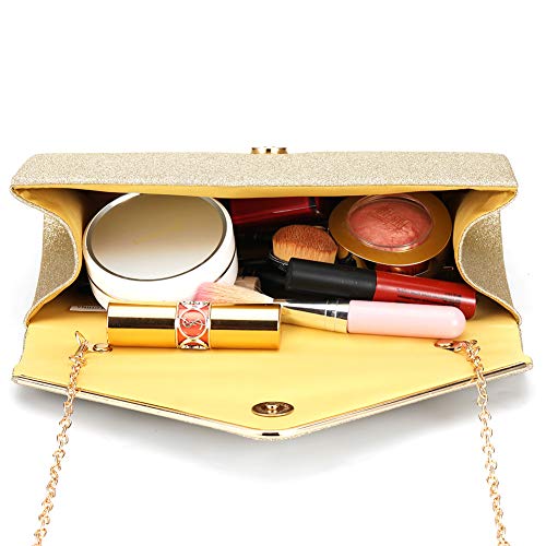 Fioeyr Sequin Envelope Clutch with Chain Shoulder Bag