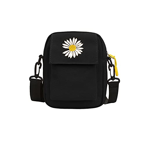 Fashionable Daisy Pattern Canvas Messenger Bag