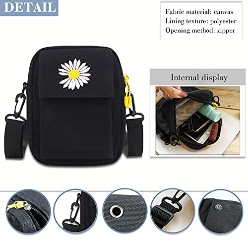 Fashionable Daisy Pattern Canvas Messenger Bag