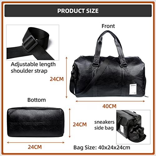 Vologle Men's Sports Gym Duffle Bag - Black
