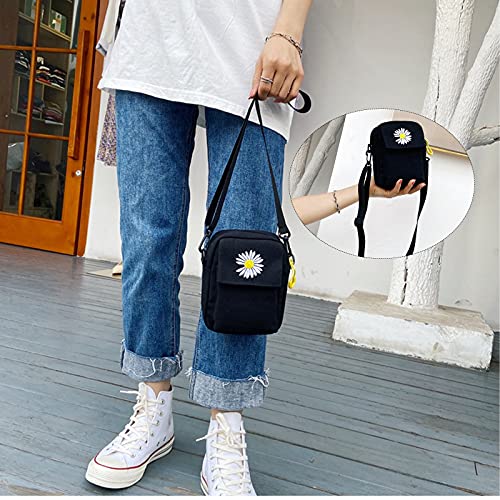 Fashionable Daisy Pattern Canvas Messenger Bag