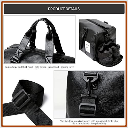 Vologle Men's Sports Gym Duffle Bag - Black