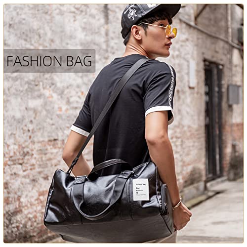 Vologle Men's Sports Gym Duffle Bag - Black