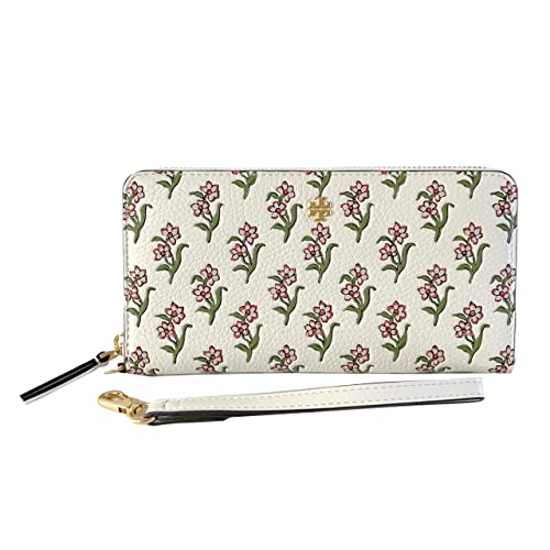 Tory Burch Emerson Mixed-Print Wristlet Wallet - Cream